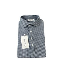 Collars  Co. Blue White Checked Dress Collar Men  s Polo Shirt Size Small NWT