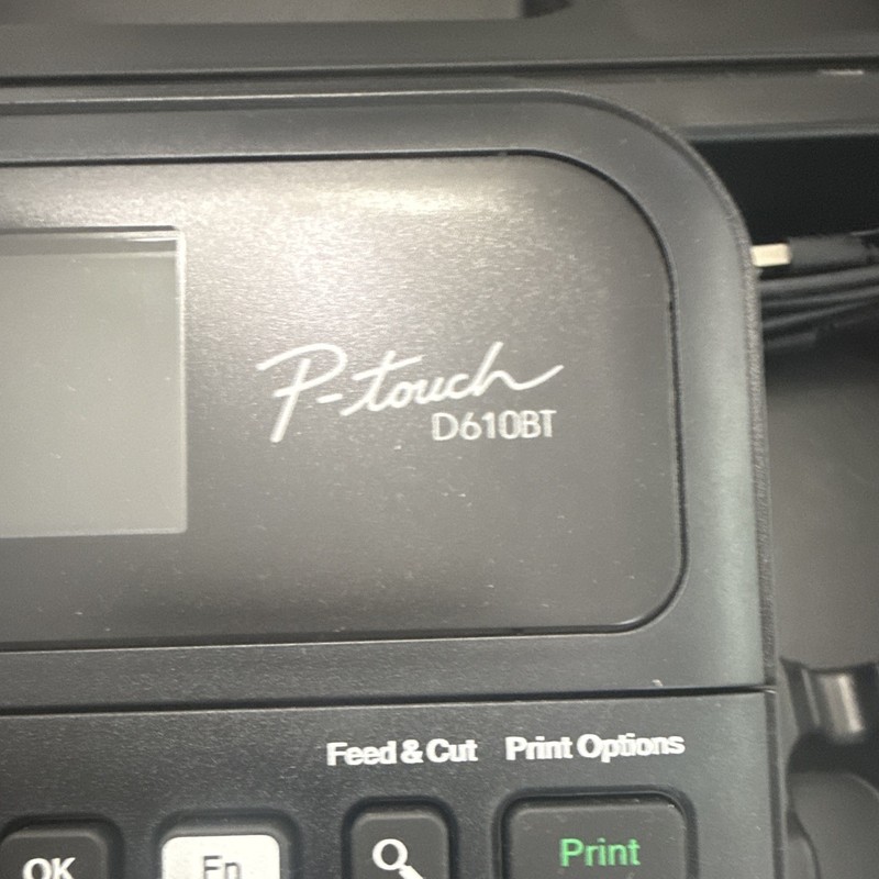 Brother P-touch D610BT Bluetooth Label Maker, Black & White Thermal Printing