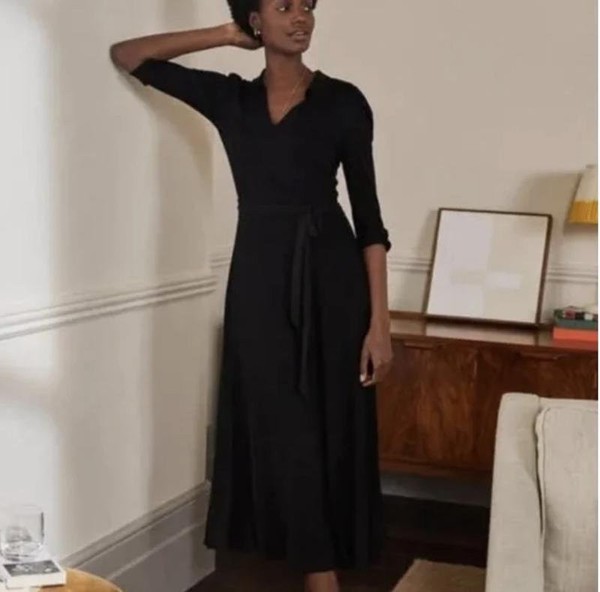 Women Boden Dress Black Viscose 38 / M / 46 #8E26