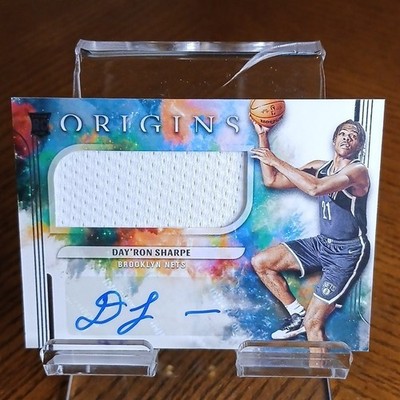 Panini Origins 2021-22 Day'Ron Sharpe Brooklyn Nets Rookie Auto Memorabilia JA- 
