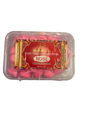 Pure Desi Ghee Jot Rose -50 Pcs Burning Time 30 Mins Each -Rose