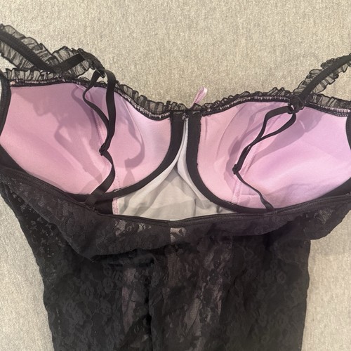 Vintage Victoria's Secret Sydney Large Top Carlson Bustier Pink Schwarz Trägertop - Bild 7 von 7
