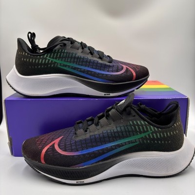 Nike Air Zoom Pegasus 37 Betrue Black Multi Color Rainbow CV0266-001 Mens 6