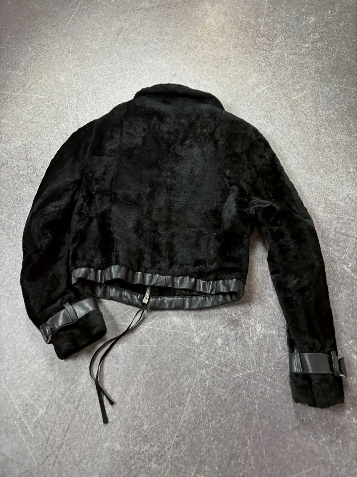 CHAQUETA MOHAIR DE PIEL ESTILO JAPONÉS VINTAGE STREETWEAR RECORTADA DE COLECCIÓN AÑOS 90 Foto 4 de 4