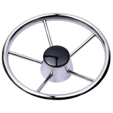 Jinmu 11 Inch Boat Stainless Steel Steering Wheel Destroyer 11 Inches, Silver