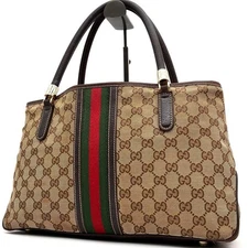 Gucci Shoulder Hand Bag Brown Leather Small Purse Vintage Authentic