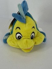 Disney Store Mini Bean Bag Little Mermaid Flounder W/Tag 6  l X 5  h