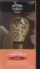 Hyde and Eek Halloween Glitter Skull Shaped Flickering Lightbulb NIB NOS