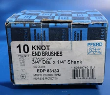 PFERD Knot End Brushes Straight cup 3/4" Dia X 1/4" Shank EDP 83133 Box of 10