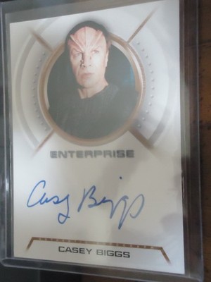 CASEY BIGGS AUTOGRAPH 2003 STAR TREK ENTERPRISE RITTENHOUSE ILLYRIAN CAPT AUTO