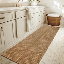 Bathroom Runner Rug,Boho 2x6 ft Hallway Runner,Braided Style Neutral Kitchen ...