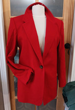 Vtg Sag Harbor Blazer 100 Wool True Red Womens 12 Woolmark Lined Jacket NWoT