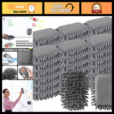 36 Pcs Magnetic Dry Erase Erasers Set, Microfiber Shag, Gray, Bulk Pack