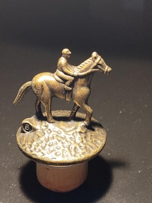 Blanton s Bourbon Cork Metal Bottle Stopper Letter ''B'' Jockey & Race Horse