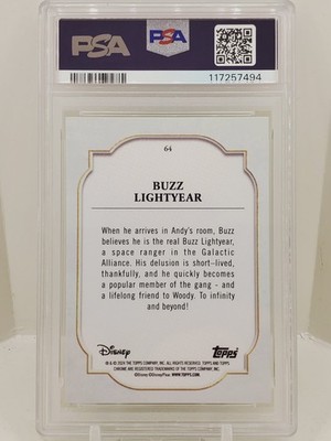 2024 Topps Chrome Disney Buzz Lightyear Green Refractor 48/99 PSA