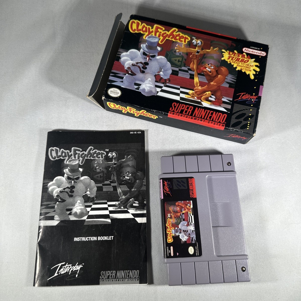 Clay Fighter SNES with Box and Manual