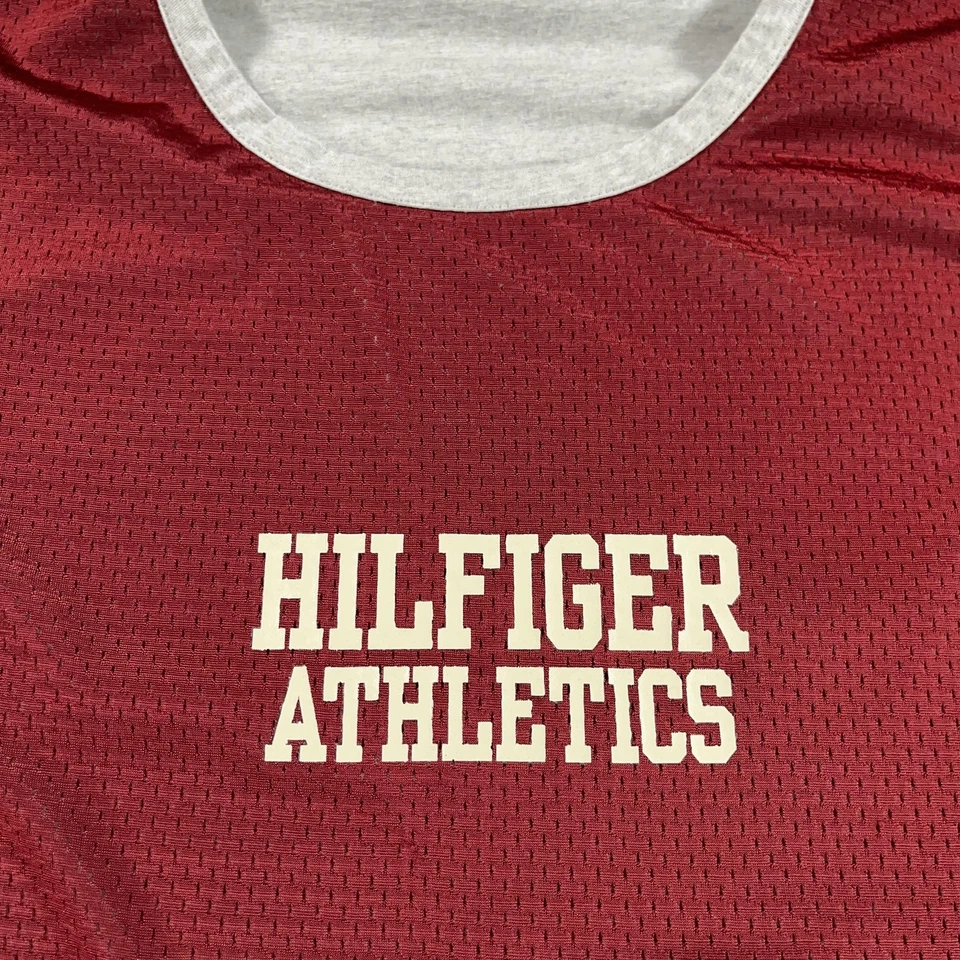 Camisa Jersey Reversible Tommy Hilfiger Atletismo De Colección Para Hombre 2XL Rojo Gris Malla Foto 3 de 4