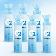 Spzoer Oxygen 10 Liter Canned O2 Bottle Can 6 Pack for High Altitude & Sporting