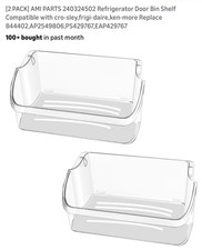 Refrigerator Door Bin Shelf 2 Pack for Frigidaire Kenmore Clear 240324502