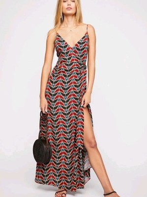 NEW Free People Siren Wrap Maxi dress size S MSRP: $108 Festival Summer Vibes 