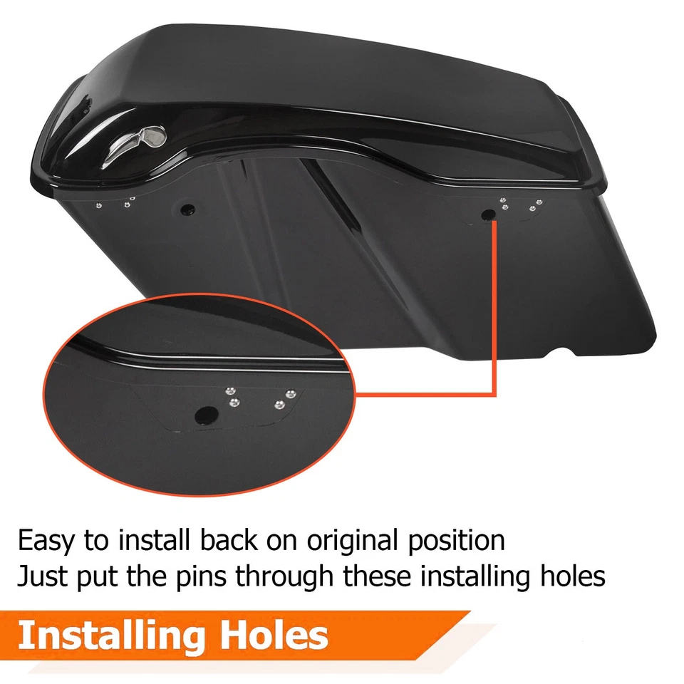 Alforja rígida negra viva bolsas de sillín y pestillo para Harley Davidson Touring 94-13 Foto 4 de 4