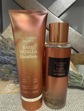 Victoria's Secret Bare Vanilla Intense Mist Bare Vanilla Vacation Lotion Set