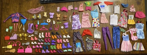 HUGE LOT Vintage Doll Clothes and Accessories - Barbie Ken & Skipper Dolls +More