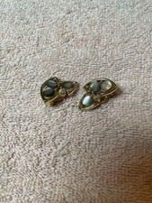 Tara Mermaid Earrings Pendientes Shell on Gold Tone