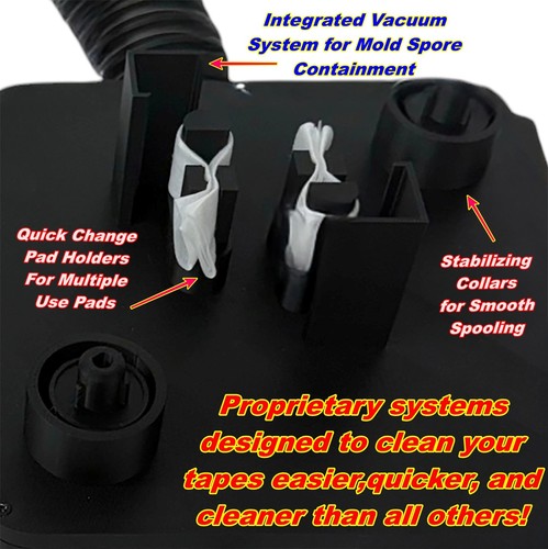 VHS Mold Cleaner Betamax Analog Tape Removal System w/Vacuum for Mold Capture! - Zdjęcie 5 z 16