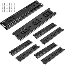 4 Pairs 8 Inch Heavy Duty Metal Steel Ball Bearing Side Mount Drawer Slides - Wh