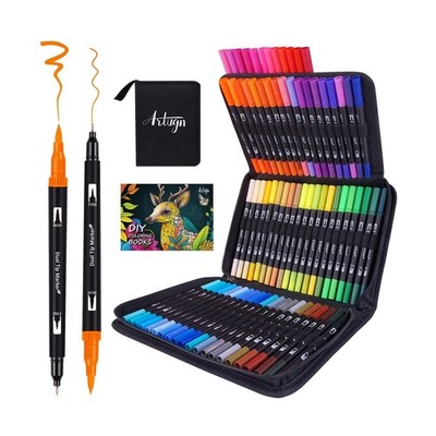 Artugn Dual Markers Brush Pens for Adult Coloring Books, 72 Colors ... Fast Ship