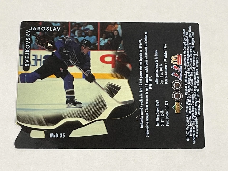 1997-98 UD Ice McDonald's Hockey - Jaroslav Svejkovsky - Capitals - Image 2 of 2