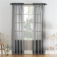 TWO BRAND NEW MAINSTAYS SINGLE PANEL 84 INCH SHEER VOILE CURTAIN