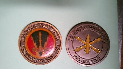 CHALLENGE COIN MUCH OLDER DPTMS AIR DEFENSE ARTILLERY CENTER FT BLISS TEXAS ADA