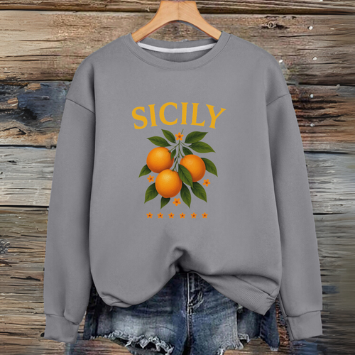 ROCKTHOSECURVES MUJER Sicilia Premium Algodón Sudadera Naranjas - Imagen 5 de 43