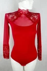 Women's body long sleeve black body lace body string body ladies bodysuit