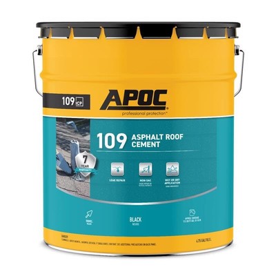 APOC 109 Rain-Proof Wet & Dry Roof Cement, 5 Gallons, Patch Splits, Cracks &