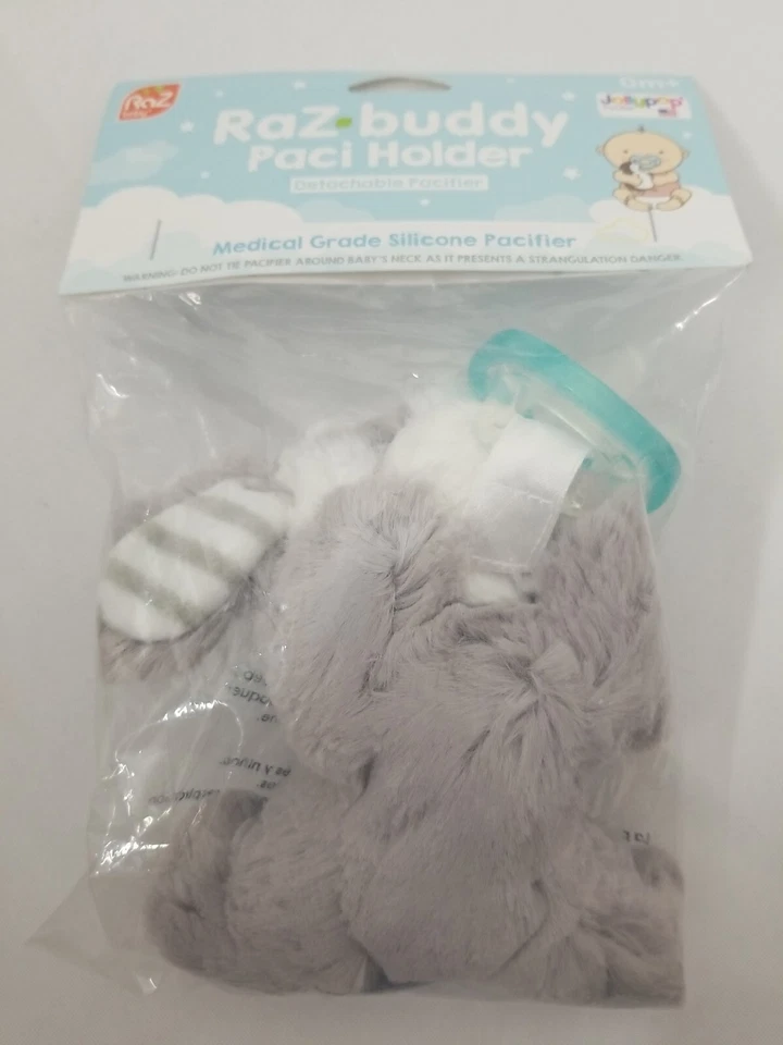 Soporte para chupete desmontable RaZbaby RaZ-Buddy JollyPop Paci - gris/blanco cachorro Foto 3 de 4