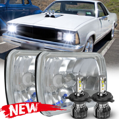 2pc 7x6 5x7 led Headlights Hi/Lo DOT FIT Chevy El Camino Malibu