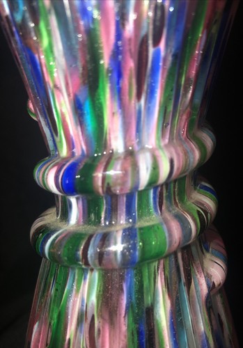 Legras Splatter Cased Art Glass ~End Of Day~ Ruffled Vase Antique - Picture 3 of 10