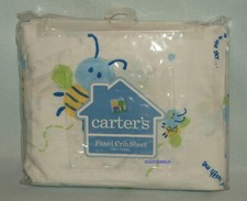 Carter's Crib Sheet Yellow Blue Green Bees Bugs crib sheet 100 cotton NIP