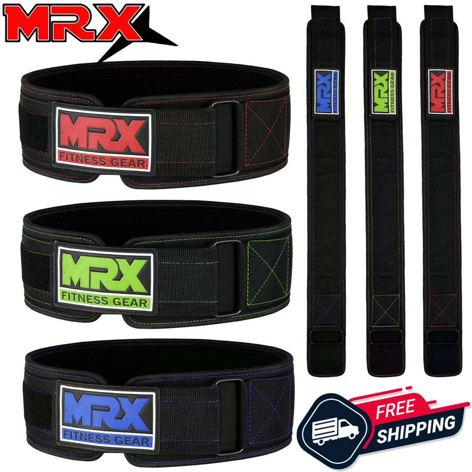 Cinturón de levantamiento de pesas MRX entrenamiento gimnasio fitness culturismo soporte de espalda entrenamiento Foto 4 de 4