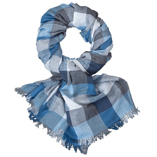Double gauze sjaal donkerblauw biologisch katoen