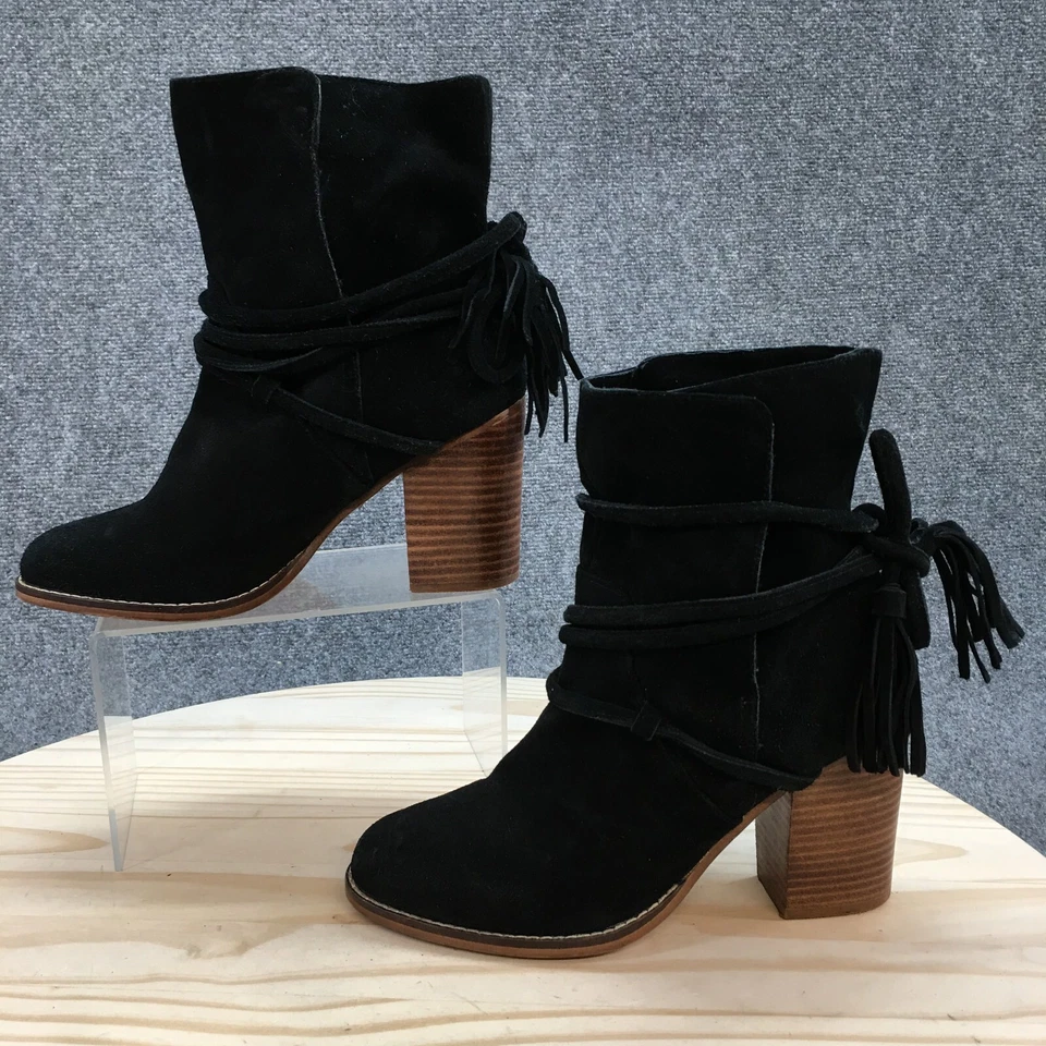 Botas Aldo para mujer 7,5 M botines tacones altos cuero negro punta redonda Foto 2 de 4