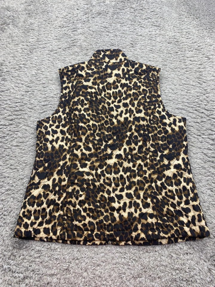 Chicos Chaleco Mujer 1 Estampado Leopardo Terciopelo Terciopelo Cremallera Completa Forrado Chaqueta Dinero Antiguo Foto 2 de 4