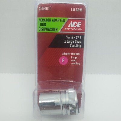 ACE Aerator Adapter Long Dishwasher Chrome Finish   #4564910
