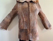 R.c.r. Exclusive Women's Hooded Shearling Sheepskin Sherpa Style Coat