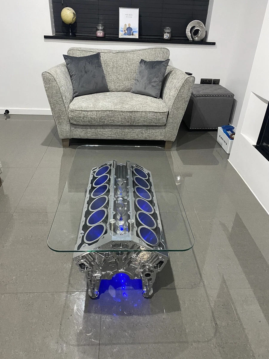Engine block cheap glass table