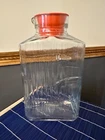 Vtg(?) Anchor Hocking Glass 2 Qt Refrigerator Water  Juice Jar w Orange Lid