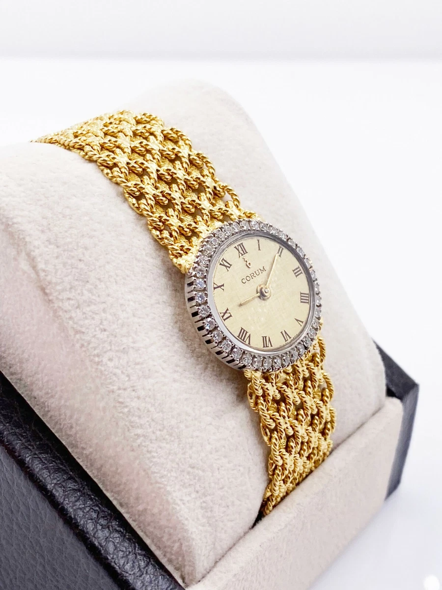 Corum 18k 2025 gold diamond watch